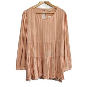 American Eagle NWT Peach Pleated Long Sleeve Top – XL